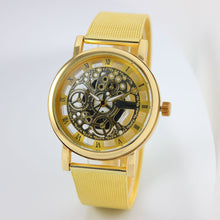 Men Watches Hollow Out Top Luxury Military Army Stainless Steel Mesh Band Gold Silver Relogio Masculino CF