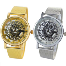 Men Watches Hollow Out Top Luxury Military Army Stainless Steel Mesh Band Gold Silver Relogio Masculino CF