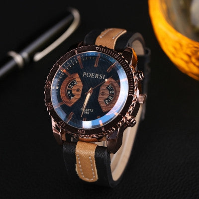 Men Watches Top Luxury Military army Business Clock PU Leather Band Analog Watch Relogio Masculino CF