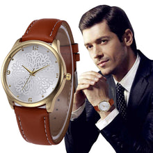 Men Watches Top Luxury Retro Design PU Leather Band Analog Alloy Quartz Watch Relogio Masculino CF
