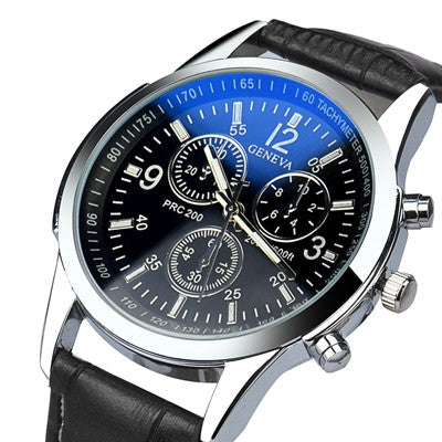 Men Watches Top Luxury Wristwatches Men's Military Sport Clock Relogio Masculino Faux Leather Quartzwatch CF
