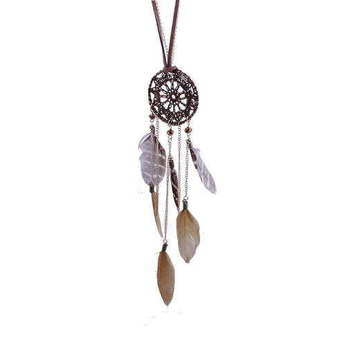 Necklaces Women Dreamcatcher feather handwoven necklaces long sweater Charm chain Jewelry Gift for girl CF