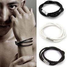 Bracelet&Bangles PU Leather Bracelets For Men Jewelry Charm Bangle Handmade Round Rope CF