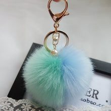 keychain Rabbit Fur Ball Keychains for Bag Plush Car Key Ring Cars Keys Pendant Jewelry Gifts CF