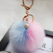 keychain Rabbit Fur Ball Keychains for Bag Plush Car Key Ring Cars Keys Pendant Jewelry Gifts CF