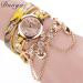 Bracelet Watch Women Luxury Heart Pendant Rhinestone Crystal Relogio Feminino Dress Clock CF