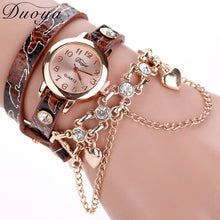 Bracelet Watch Women Luxury Heart Pendant Rhinestone Crystal Relogio Feminino Dress Clock CF