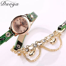 Bracelet Watch Women Luxury Heart Pendant Rhinestone Crystal Relogio Feminino Dress Clock CF