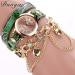 Bracelet Watch Women Luxury Heart Pendant Rhinestone Crystal Relogio Feminino Dress Clock CF