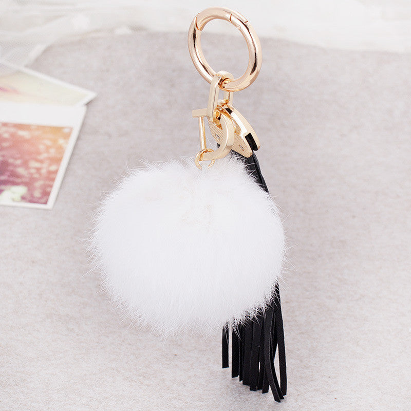 Key Chain Cute Keychain Bag Pendant Car Simulation Rabbit Fur Ball Ornaments Key Ring Chaveiro Llaveros Mujer CF