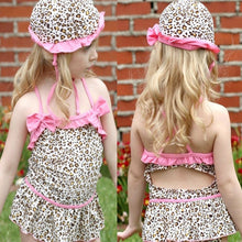 Little Girl Swimsuits Dot Striped Ruffle One Piece Suits Swimwear Swim Bathing Suits Leopard CH18 CF