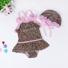 Little Girl Swimsuits Dot Striped Ruffle One Piece Suits Swimwear Swim Bathing Suits Leopard CH18 CF