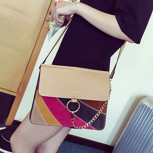Luxury Rainbow Frosted Women Shoulder Bags Messenger Bag Small Square Package Chain Women's Handbags CF