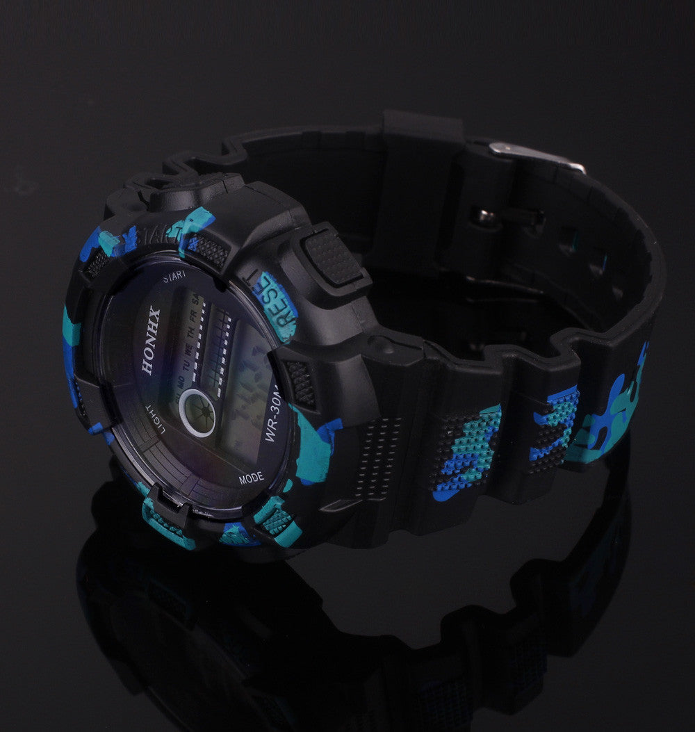 Men Boys Relogio Men LED Digital Date Military Sport Rubber Quartz Watch Alarm Electronic Clock for Men CF