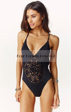 Most Popular Hawaiian Beach Lovely wavy edge Swimsuit Women One Pieces black Neck hanging bandage Swimsuit Swimwear N134 CF