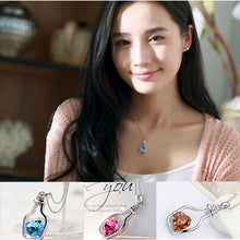 Necklace Women Crystal Necklace Love Drift Bottles Choker Statement Vintage Pendants Necklace Collier CF