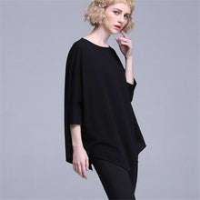 New 3/4 Batwing Sleeve T-shirts Plus Size Female T shirts Top O-neck Women European Irregular t shirt 71296 SM6