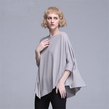 New 3/4 Batwing Sleeve T-shirts Plus Size Female T shirts Top O-neck Women European Irregular t shirt 71296 SM6