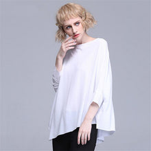 New 3/4 Batwing Sleeve T-shirts Plus Size Female T shirts Top O-neck Women European Irregular t shirt 71296 SM6