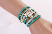 Braided winding Rivet Bracelet Watches relogio feminino Leathe Women's Analog Quartz Wrist Watch Mujer Montre CF