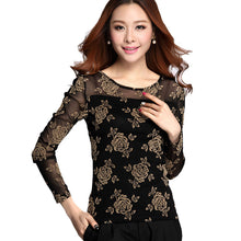 New Arrival Chiffon Blouse Plus Size Women Tops Casual Full Sleeve O-neck M-2XL Spring Rose Print Shirt 70672 SM6