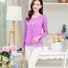 New Arrival Chiffon Blouse Plus Size Women Tops Casual Full Sleeve O-neck S-2XL Spring Shirt 70674 SM6