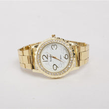 Gold Watch Women's Men's Watch Crystal Rhinestone Alloy Steel Analog Quartz Wrist Watch Casual Relogio CF
