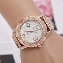Gold Watch Women's Men's Watch Crystal Rhinestone Alloy Steel Analog Quartz Wrist Watch Casual Relogio CF