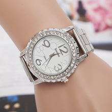 Gold Watch Women's Men's Watch Crystal Rhinestone Alloy Steel Analog Quartz Wrist Watch Casual Relogio CF