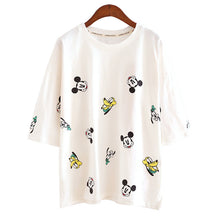 New Arrival Short Sleeve Fashion T-shirts Large Size Female Character T shirts Cartoon Print Top Women t shirt 71110 SM6
