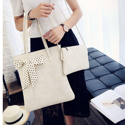 Arrive 2PC Women Shoulder Bag Vintage Messenger Bag with Scarves Crossbody Bags Women Bag Large Sac Mujer CF