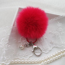 ArriveFaux Rabbit Fur Ball Keychain for Bag Plush Car Key Ring Cars Charm Keys Chain Pendant CF