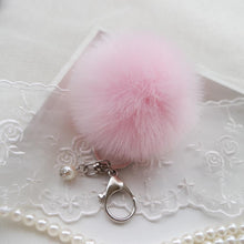 ArriveFaux Rabbit Fur Ball Keychain for Bag Plush Car Key Ring Cars Charm Keys Chain Pendant CF