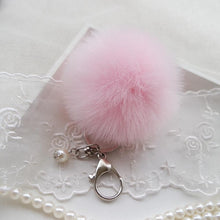 ArriveFaux Rabbit Fur Ball Keychain for Bag Plush Car Key Ring Cars Charm Keys Chain Pendant CF