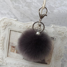 ArriveFaux Rabbit Fur Ball Keychain for Bag Plush Car Key Ring Cars Charm Keys Chain Pendant CF