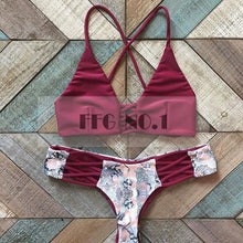 New Bandage Bikini Set Tassel Swimwear Swimsuit Retro Push Up Biquini Lace Swimwear Bikinis HF015 CF