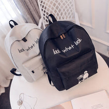 Girl Boy Canvas Casual School Bag Travel Backpack Satchel Printing Rucksack for Women CF