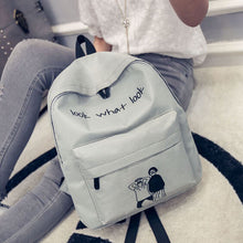 Girl Boy Canvas Casual School Bag Travel Backpack Satchel Printing Rucksack for Women CF