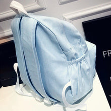 Girls Boys Denim School Bag Travel Backpack Satchel Women Shoulder Rucksack Mochila Light Blue CF