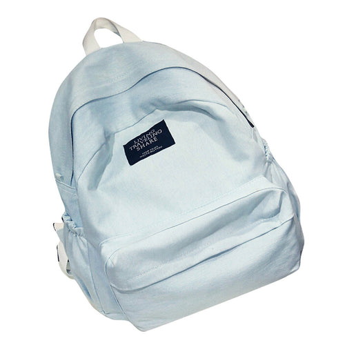 Girls Boys Denim School Bag Travel Backpack Satchel Women Shoulder Rucksack Mochila Light Blue CF