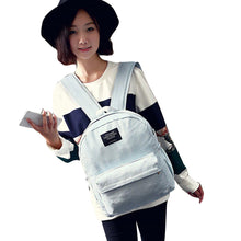 Girls Boys Denim School Bag Travel Backpack Satchel Women Shoulder Rucksack Mochila Light Blue CF