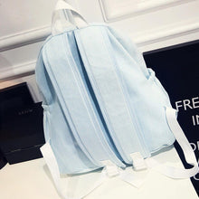 Girls Boys Denim School Bag Travel Backpack Satchel Women Shoulder Rucksack Mochila Light Blue CF