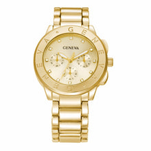 Gold Watch Luxury Geneva Crystal Bracelet Wrist Watches Women Dress Watch Quartz Clock Ladies Hour CF