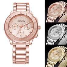 Gold Watch Luxury Geneva Crystal Bracelet Wrist Watches Women Dress Watch Quartz Clock Ladies Hour CF