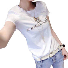 New Brand Women clothing T shirts Letter Print t-shirt Women Top Short Sleeve Female Plus Size tops 71078 SM6