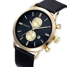 Business Quartz watch Men sport Military Watches Men Leather Army Relogio clock Gold hours Complete Calendar CF