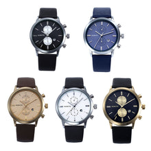 Business Quartz watch Men sport Military Watches Men Leather Army Relogio clock Gold hours Complete Calendar CF