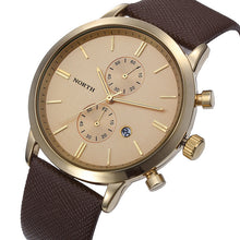 Business Quartz watch Men sport Military Watches Men Leather Army Relogio clock Gold hours Complete Calendar CF