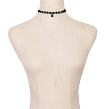 11 Pieces Women Choker Necklace Set Stretch Black Velvet Classic Gothic Tattoo Lace Chokers Jewelry CF