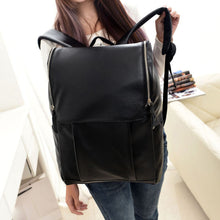 Backpack Women Men PU Leather Korean style Black School Bag Travel Satchel Rucksack Bolsa Feminina CF